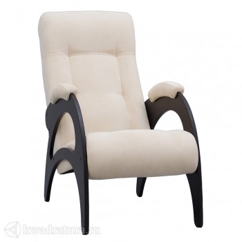 Кресло для отдыха Неаполь Модель 9 без лозы (Венге-эмаль/Ткань Ваниль Verona Vanilla) в Мичуринском - michurinskij.mebel54.com | фото