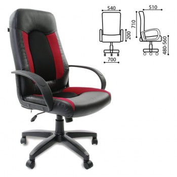 Кресло офисное BRABIX Strike EX-525 (черно-красный) в Мичуринском - michurinskij.mebel54.com | фото
