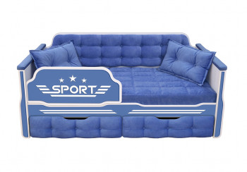 Кровать 170 серии Спорт 2 ящика 85 Синий (подушки) в Мичуринском - michurinskij.mebel54.com | фото