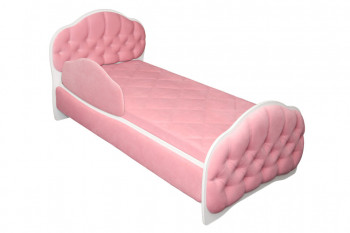 Кровать 180 Гармония 36 Светло-розовый (мягкий бортик) в Мичуринском - michurinskij.mebel54.com | фото