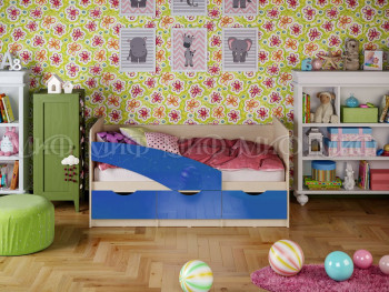 Кровать Бабочки 1,8м (Синий металлик) в Мичуринском - michurinskij.mebel54.com | фото
