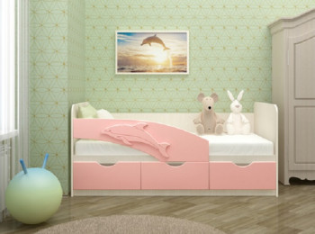 Кровать детская 1,8м Дельфин (Розовый металлик) в Мичуринском - michurinskij.mebel54.com | фото