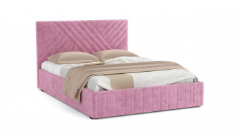 Кровать Гамма ш. 1400 (без основания для хранения) (велюр тенерифе розовый) в Мичуринском - michurinskij.mebel54.com | фото