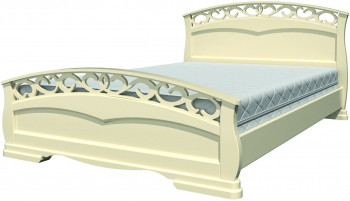 Кровать Грация-1 из массива сосны 1600*2000 Слоновая кость в Мичуринском - michurinskij.mebel54.com | фото