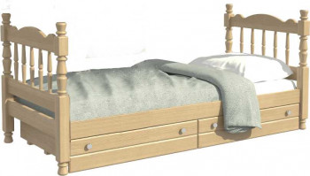 Кровать одинарная Аленка из массива сосны 800*1890 Сосна в Мичуринском - michurinskij.mebel54.com | фото