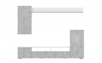 Мебель для гостиной МГС 4 (Белый/Цемент светлый) в Мичуринском - michurinskij.mebel54.com | фото