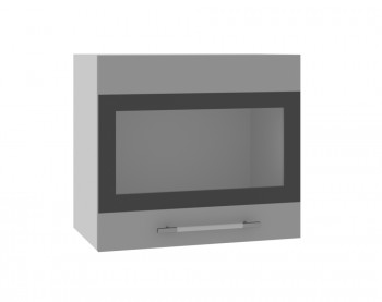 Ройс ВПГСФ 500 Шкаф верхний горизонтальный со стеклом с фотопечатью высокий (Графит софт/корпус Серый) в Мичуринском - michurinskij.mebel54.com | фото