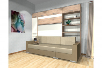 Шкаф-кровать с диваном Каролина в Мичуринском - michurinskij.mebel54.com | фото